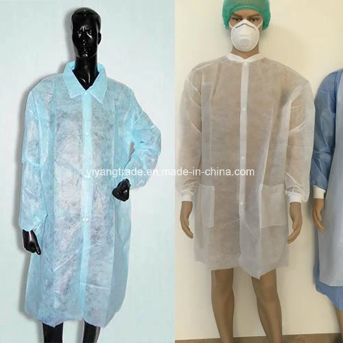 Disposable Polypropylene Lab Coat for Visitor